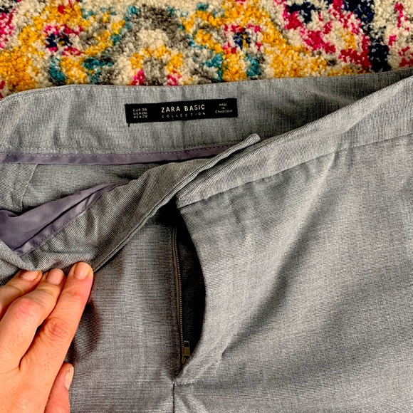 Zara grey straight leg ankle pants - Picture 2 of 3